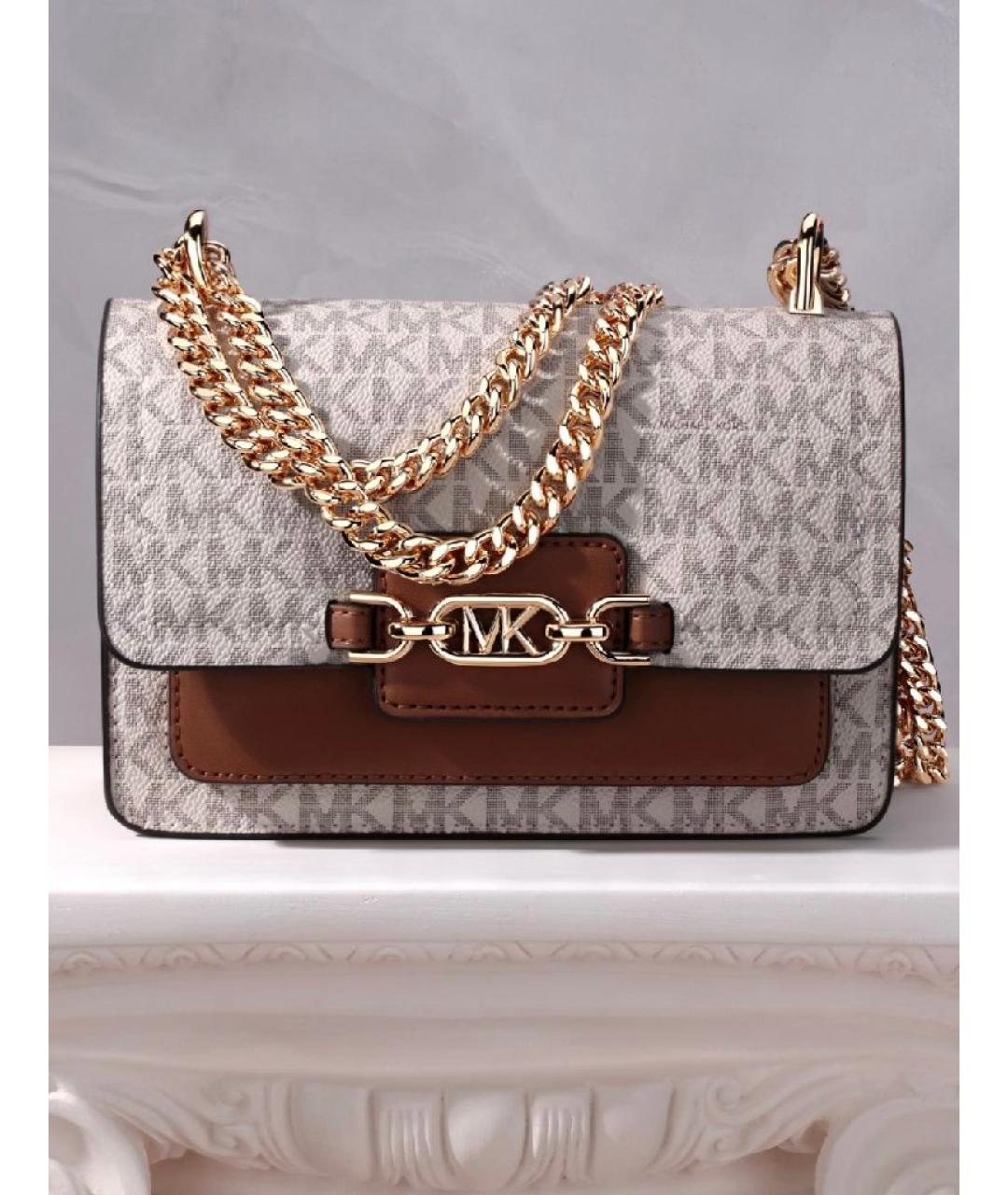 MICHAEL KORS Бежевая сумка через плечо из искусственной кожи, фото 4