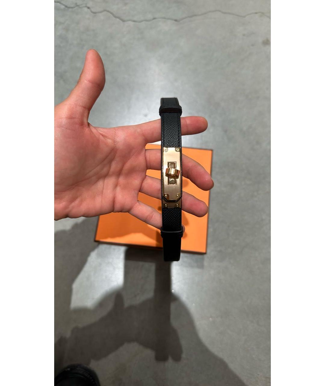 HERMES Черный кожаный ремень, фото 5