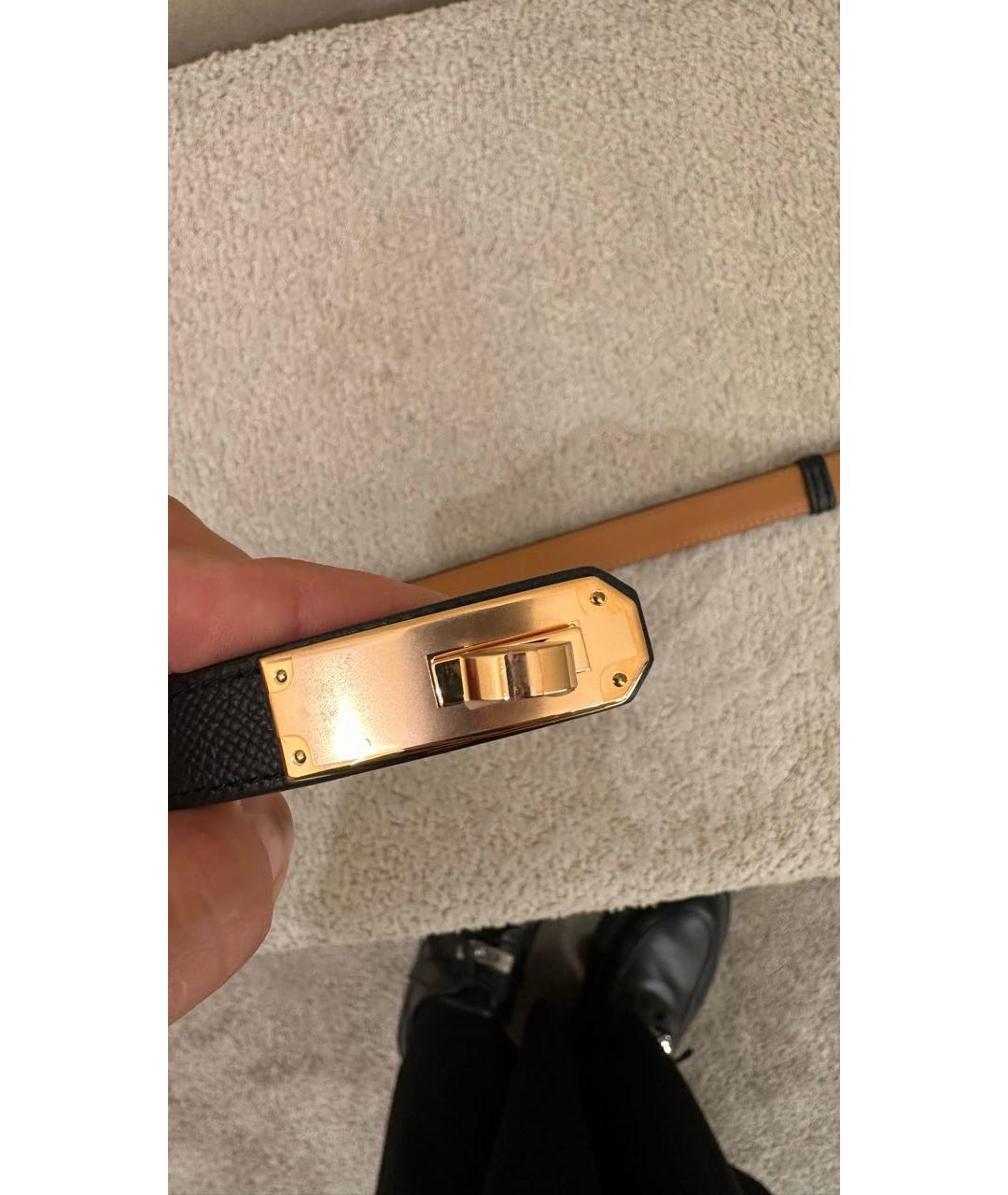 HERMES Черный кожаный ремень, фото 3