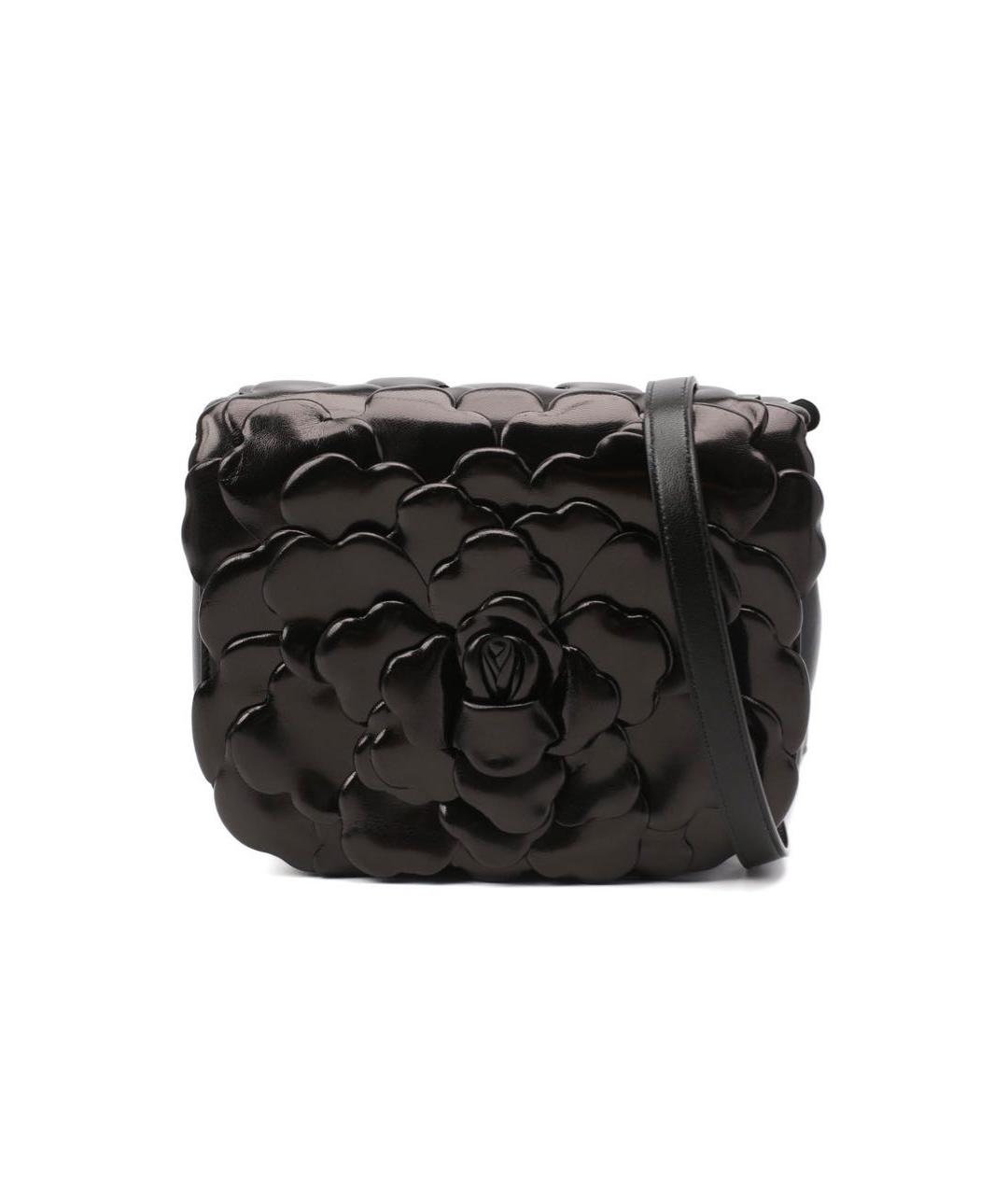 VALENTINO Черная сумка через плечо из лакированной кожи, фото 1