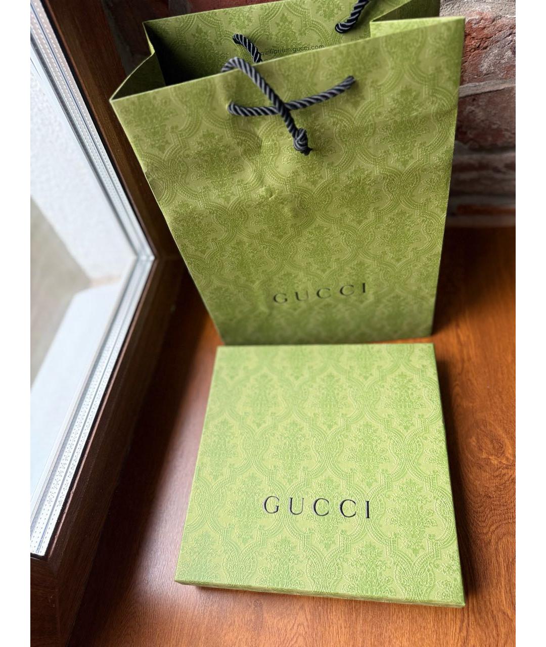 GUCCI Антрацитовый шерстяной шарф, фото 5