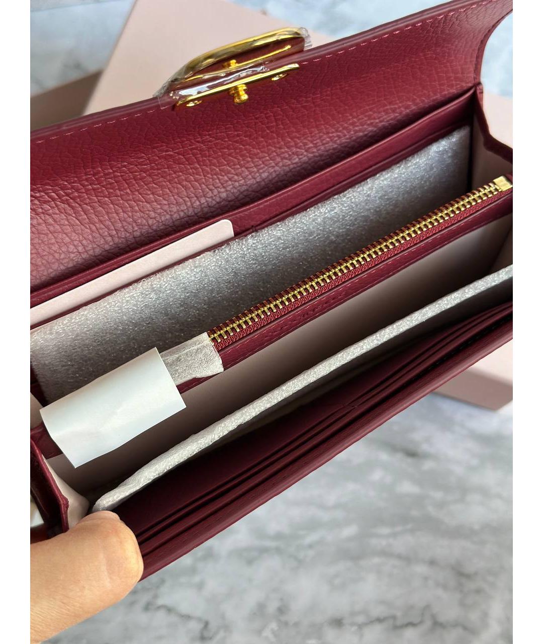 COCCINELLE Бордовый кожаный кошелек, фото 5
