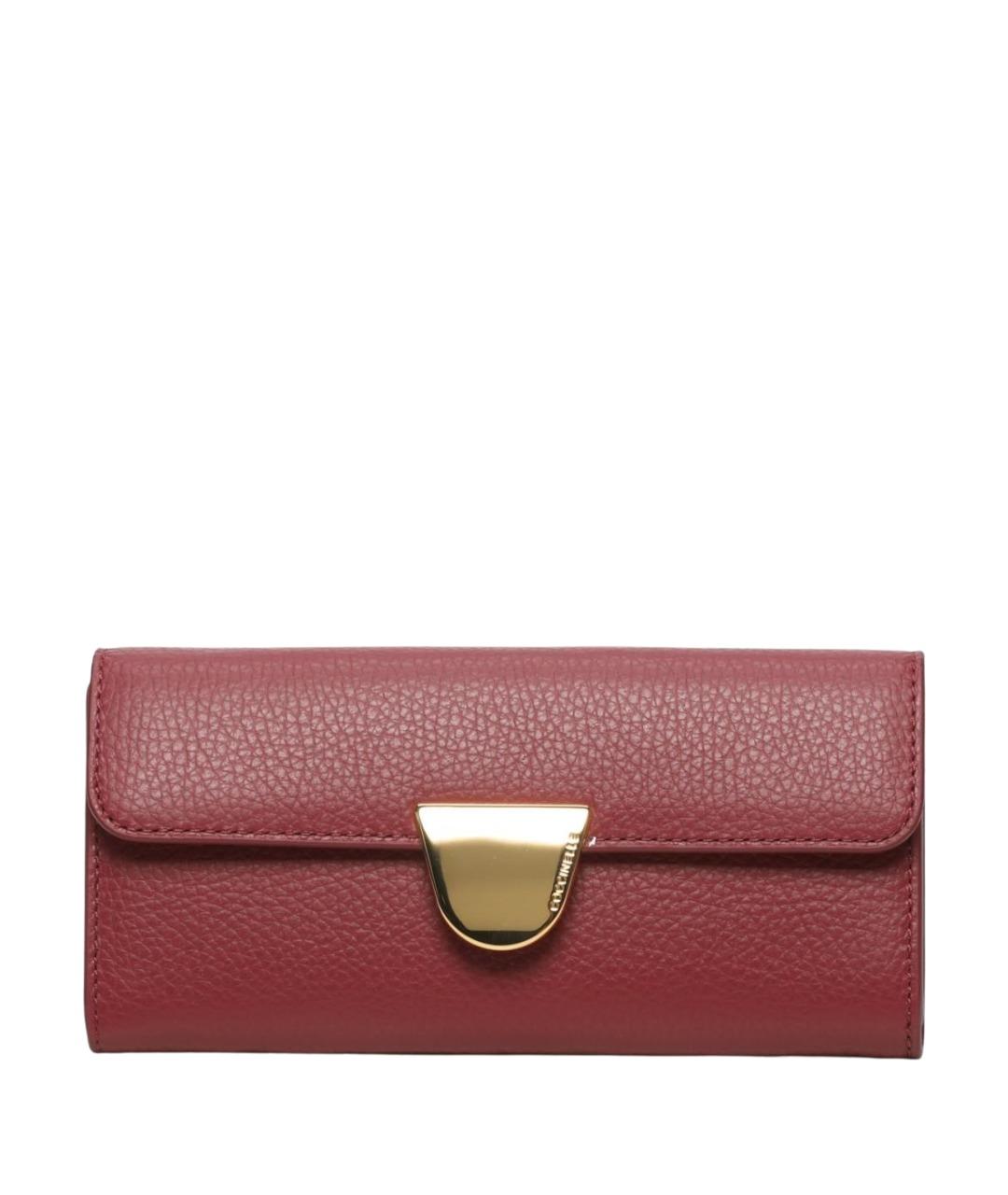 COCCINELLE Бордовый кожаный кошелек, фото 1