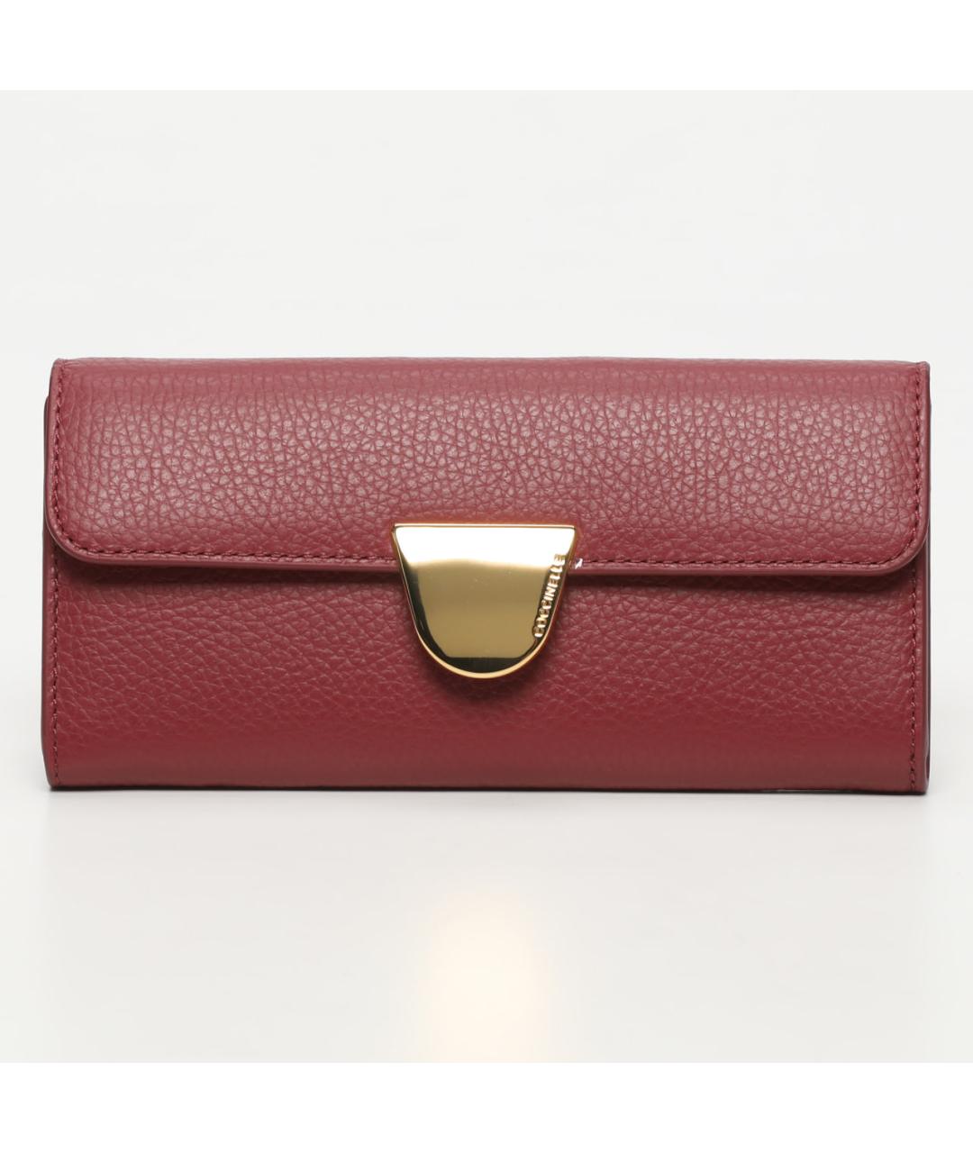 COCCINELLE Бордовый кожаный кошелек, фото 6