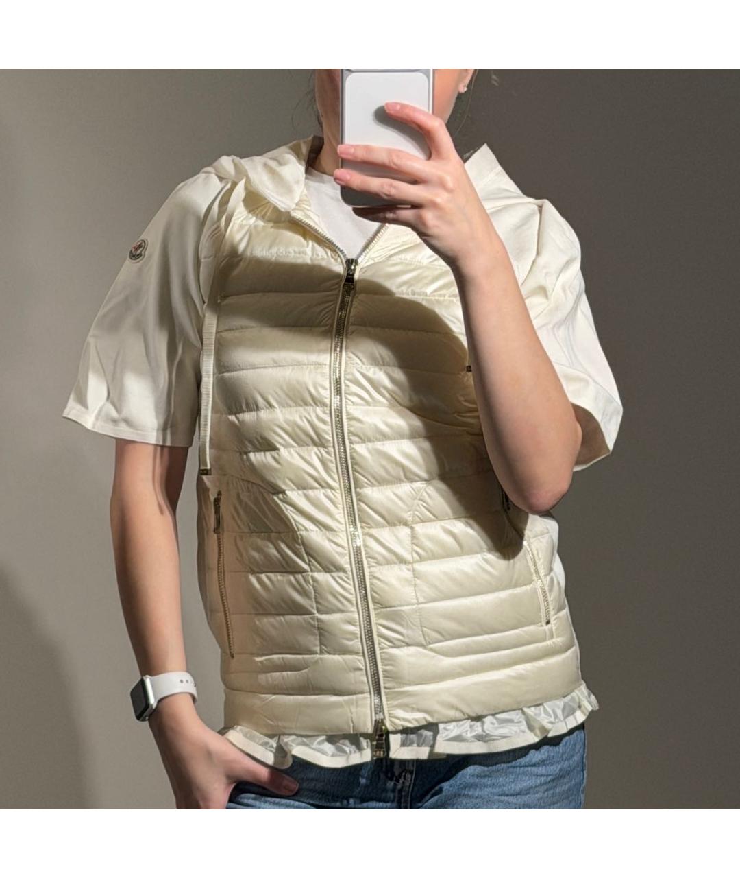 MONCLER Белый полиамидовый жилет, фото 4