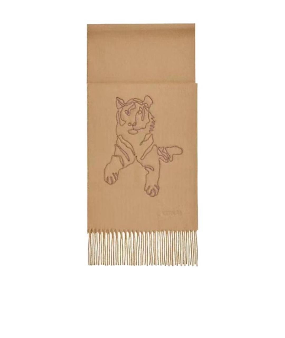 HERMES Бежевый кашемировый шарф, фото 1