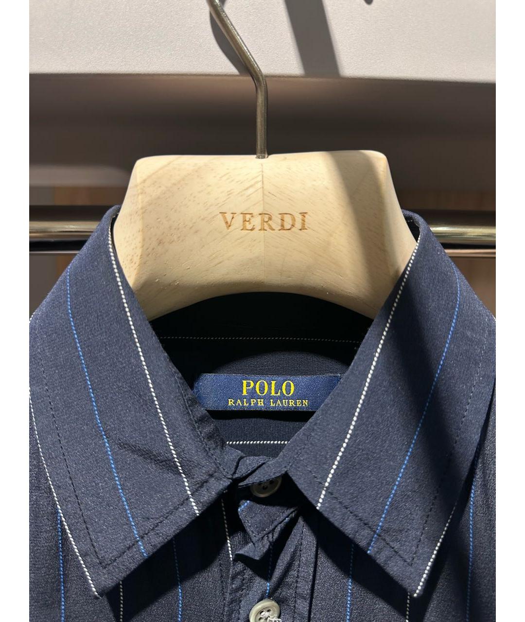 POLO RALPH LAUREN Темно-синее шелковое повседневное платье, фото 4