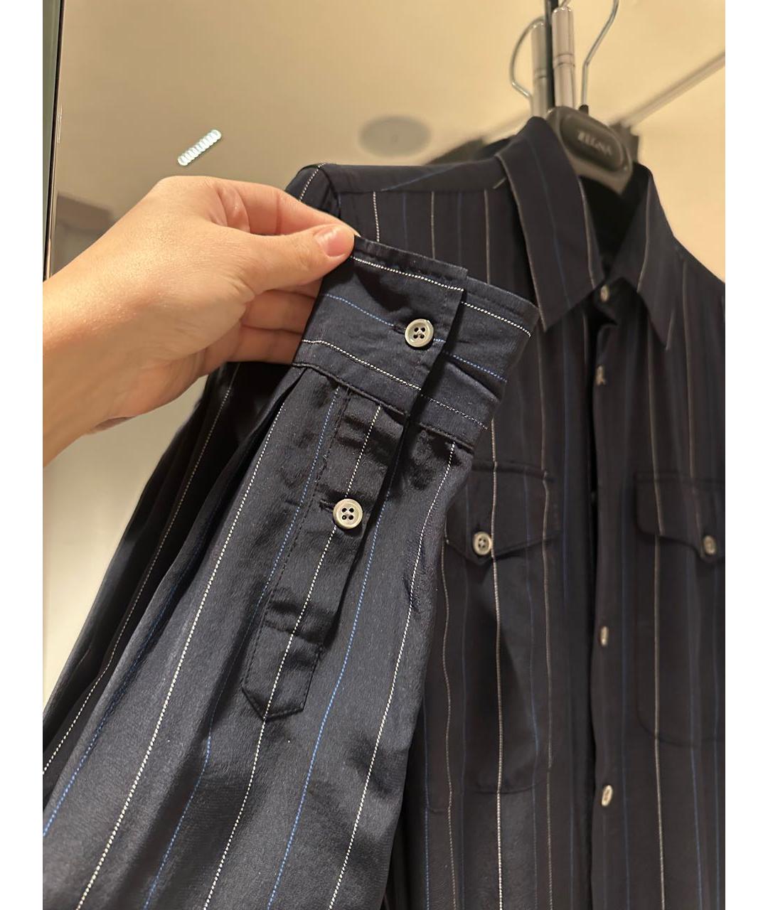 POLO RALPH LAUREN Темно-синее шелковое повседневное платье, фото 3