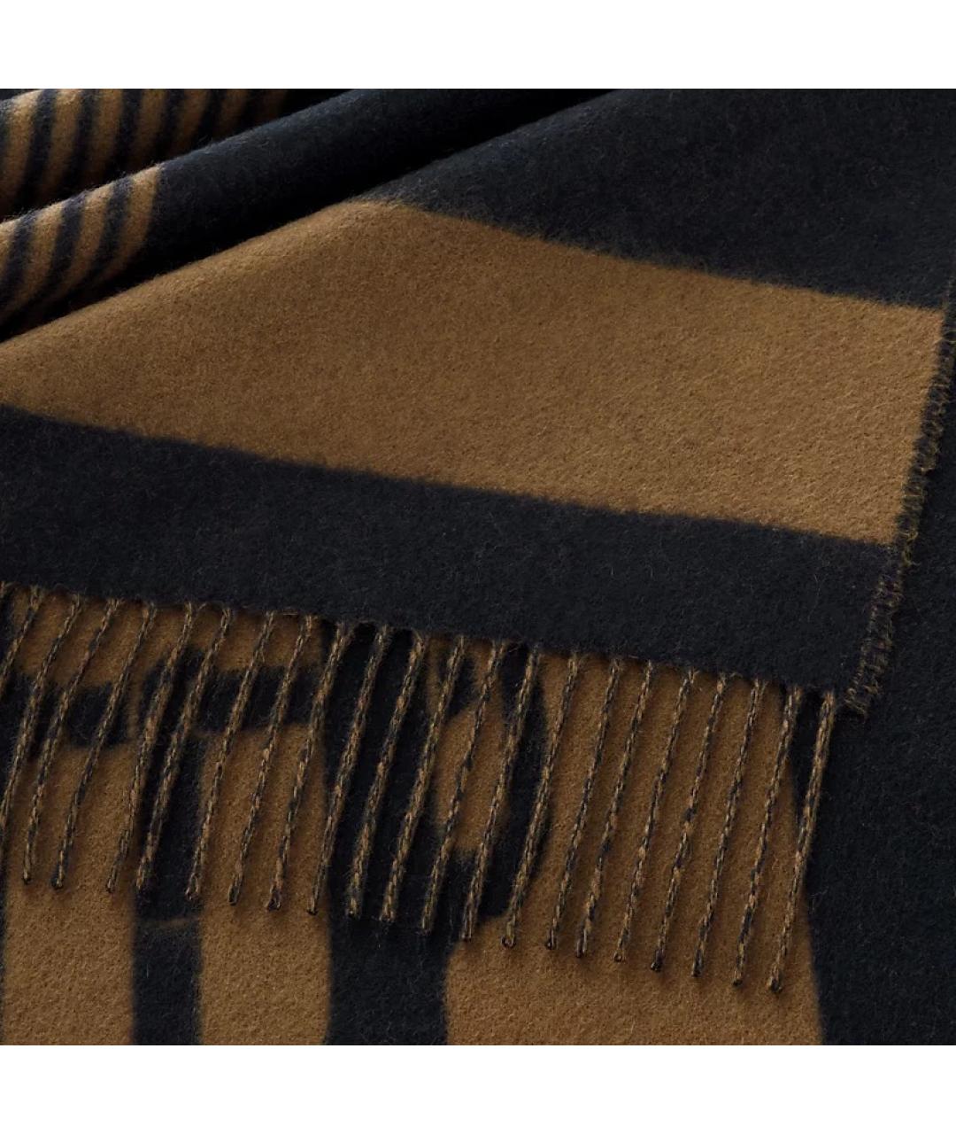 HERMES Коричневый кашемировый шарф, фото 2