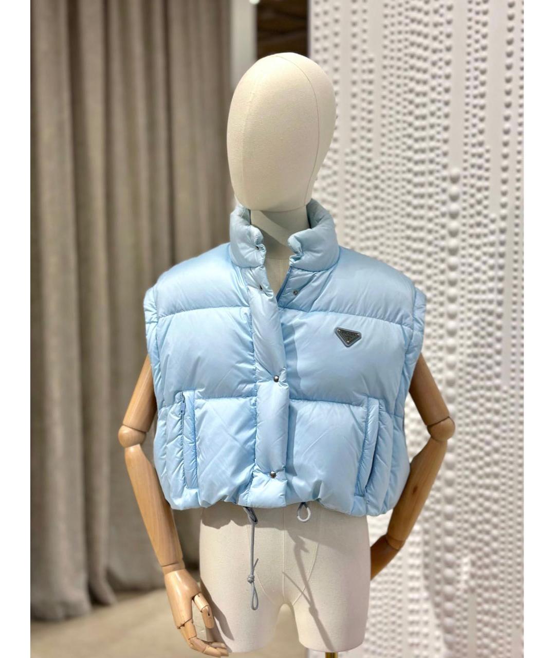 PRADA Голубой полиэстеровый пуховик, фото 2
