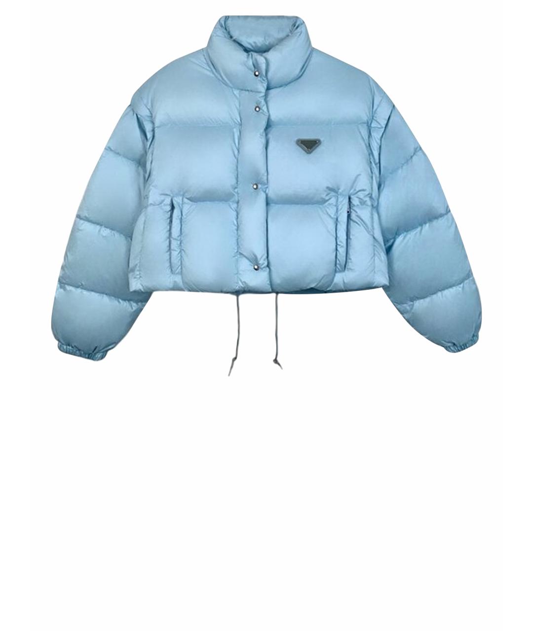PRADA Голубой полиэстеровый пуховик, фото 1