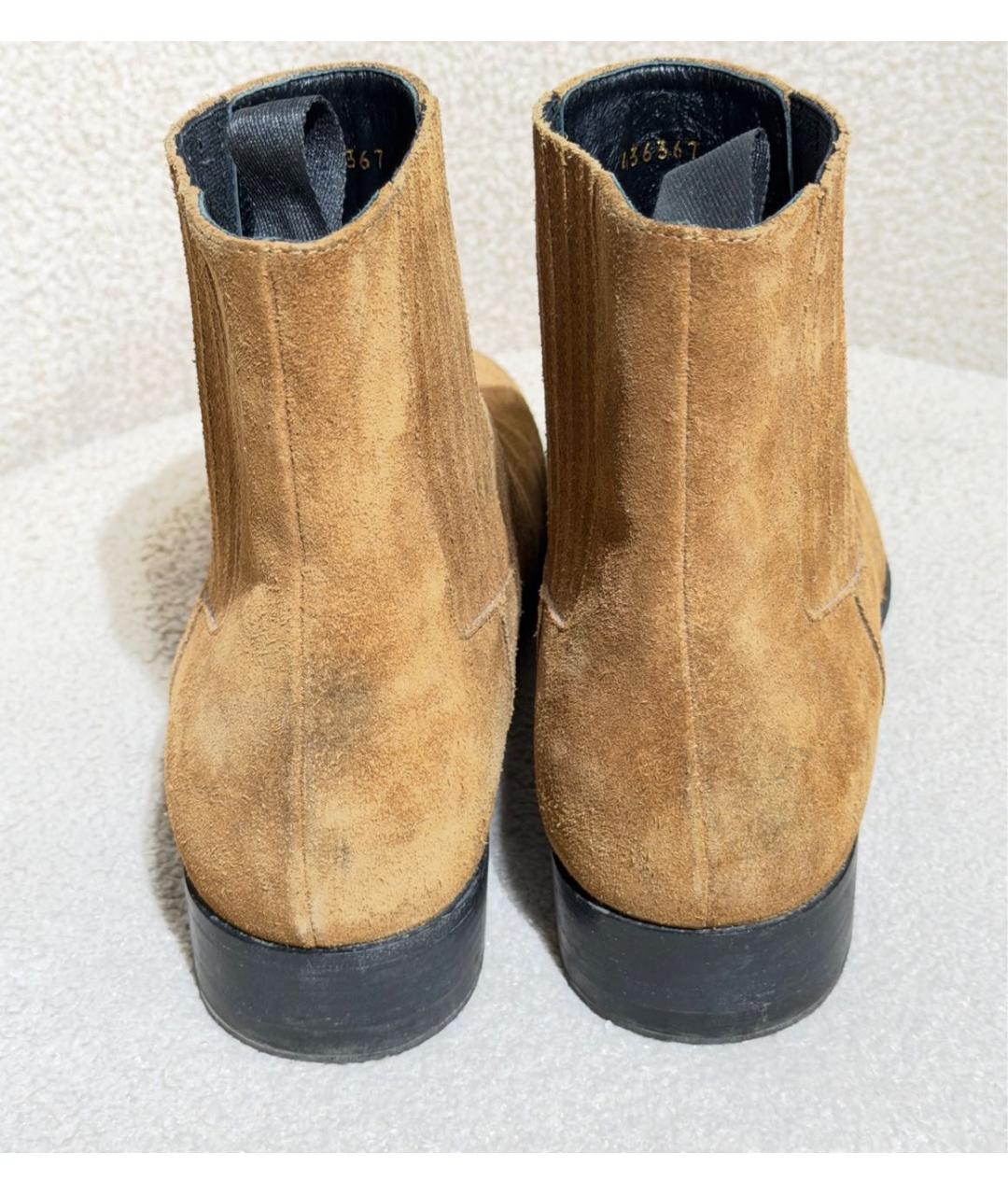 BALENCIAGA Коричневые замшевые высокие ботинки, фото 4