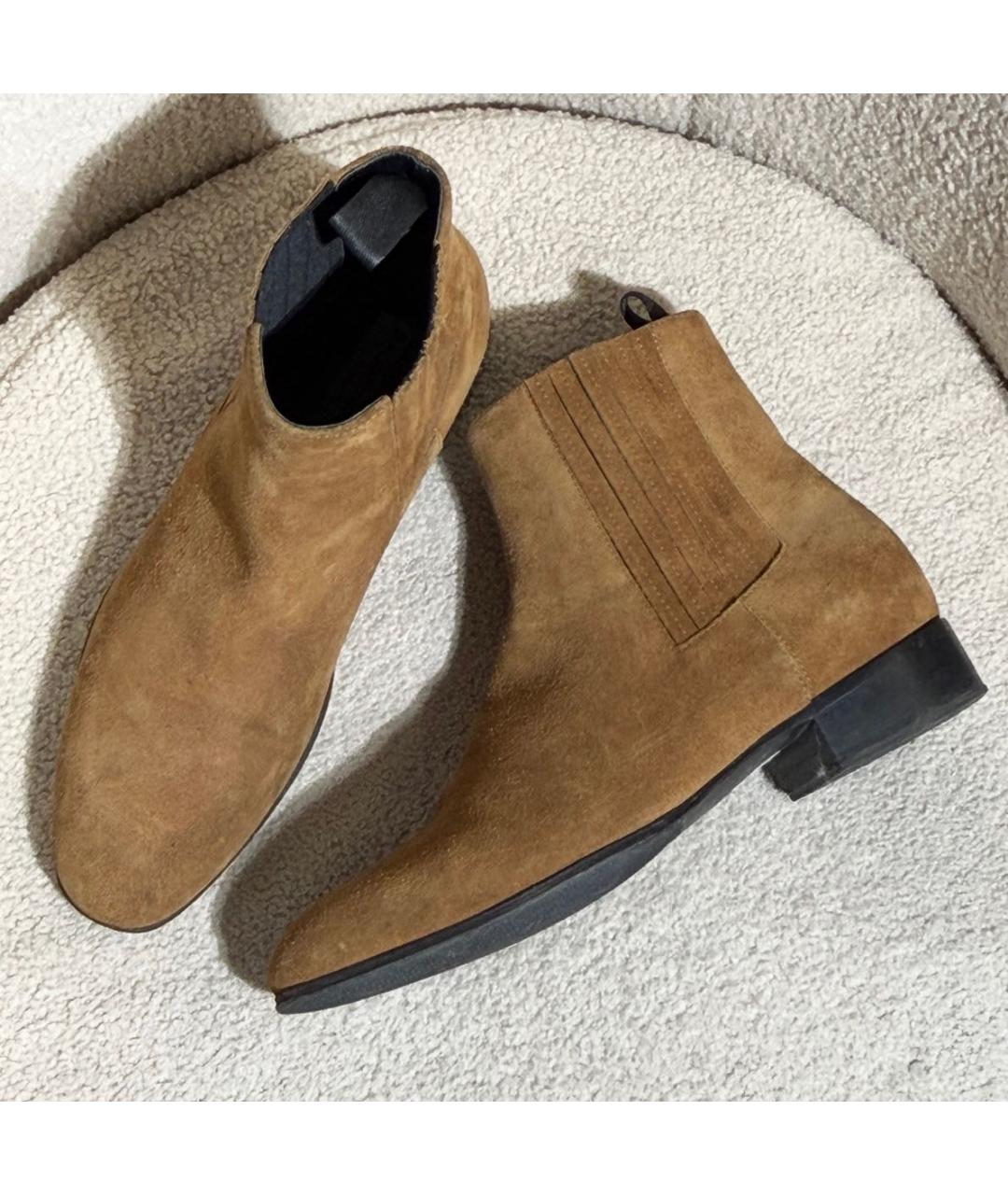 BALENCIAGA Коричневые замшевые высокие ботинки, фото 2