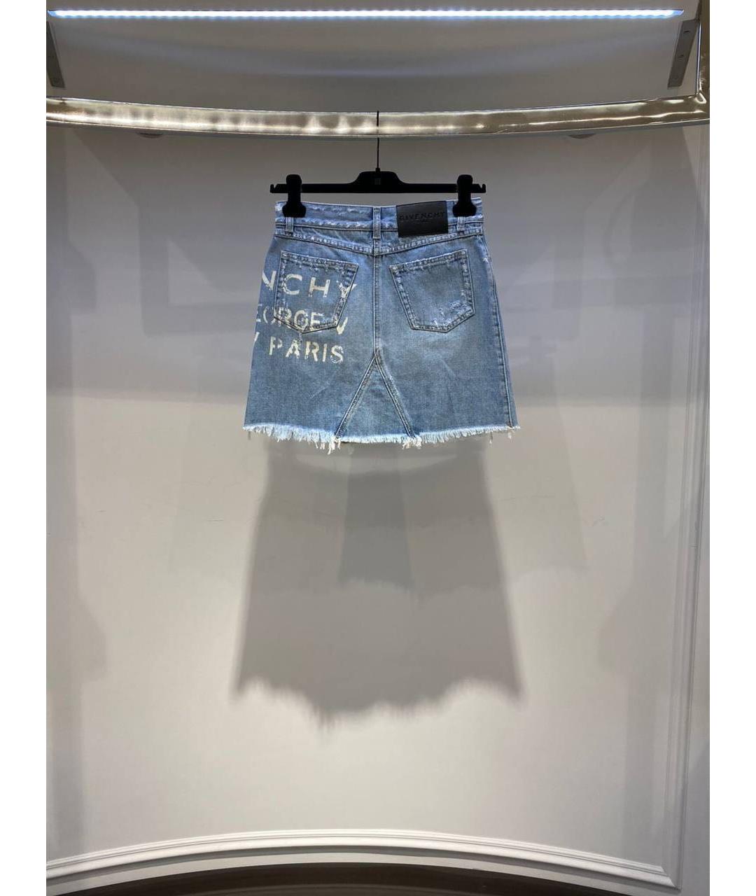 GIVENCHY Голубая деним юбка мини, фото 2
