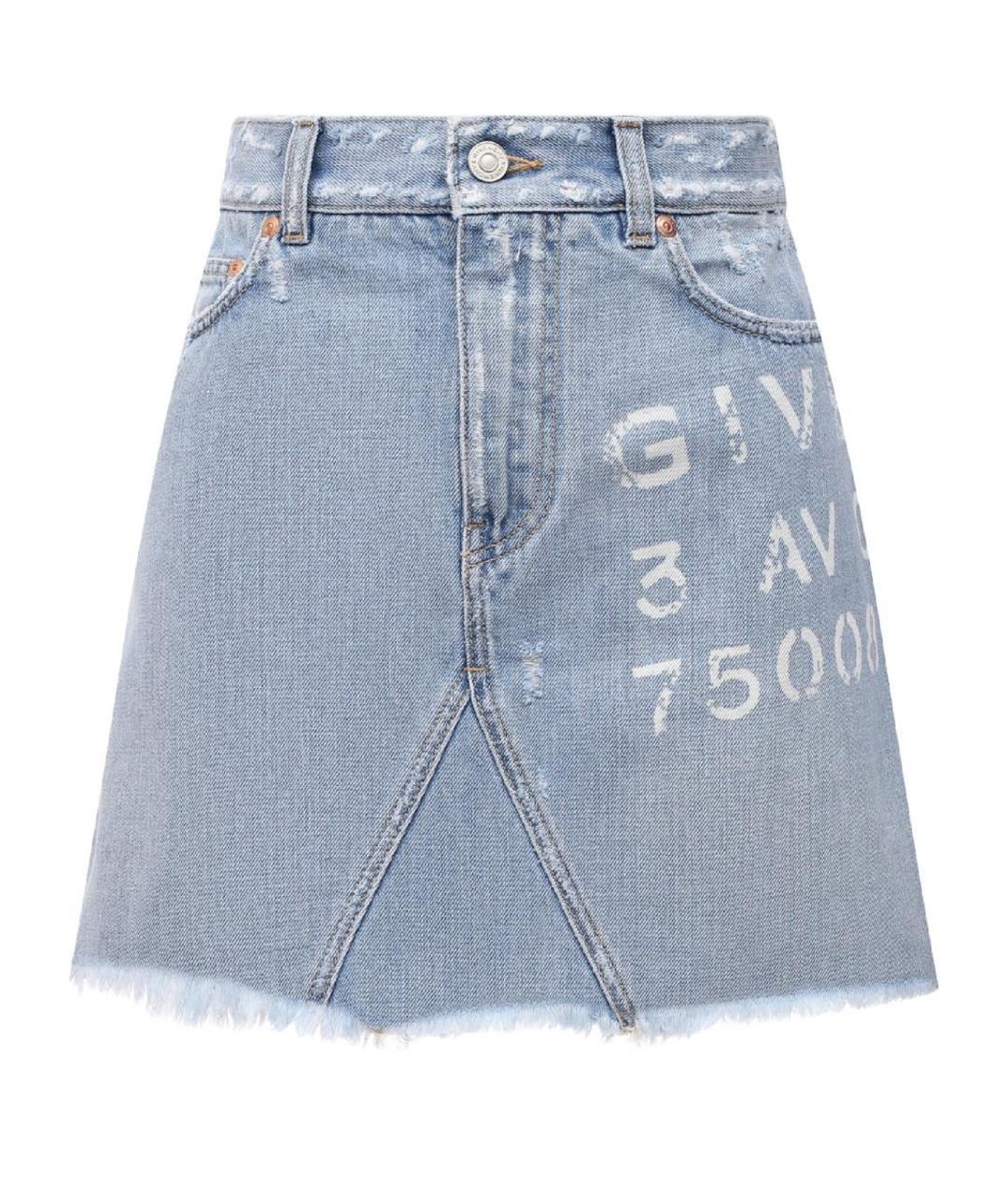 GIVENCHY Голубая деним юбка мини, фото 1