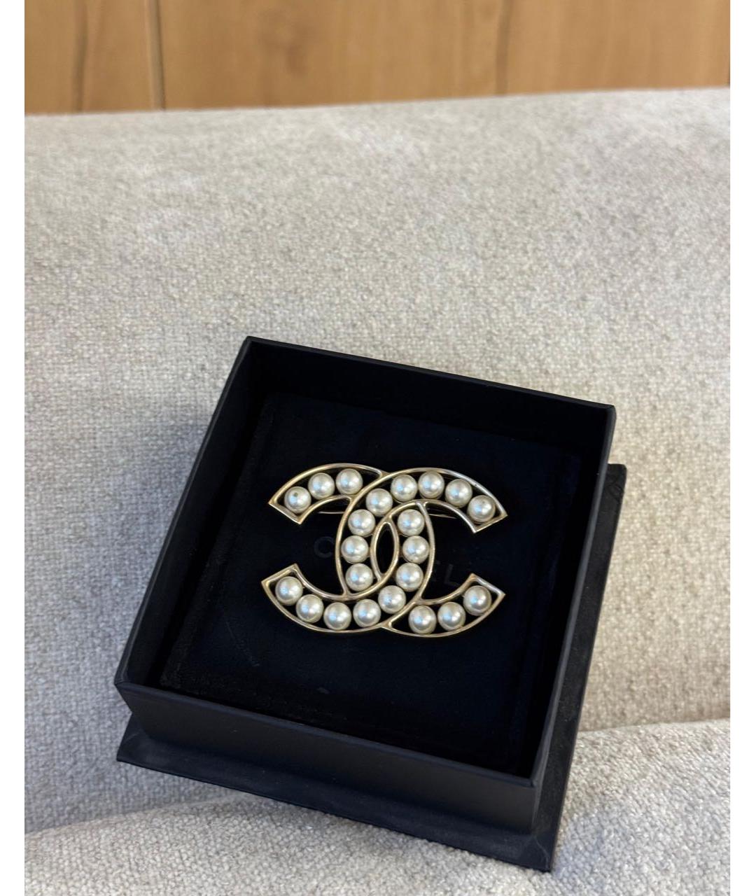 CHANEL Серебряная металлическая булавка / брошь, фото 2