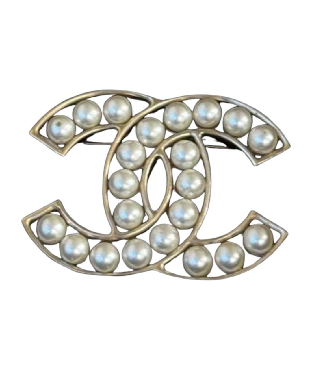 CHANEL Серебряная металлическая булавка / брошь, фото 1