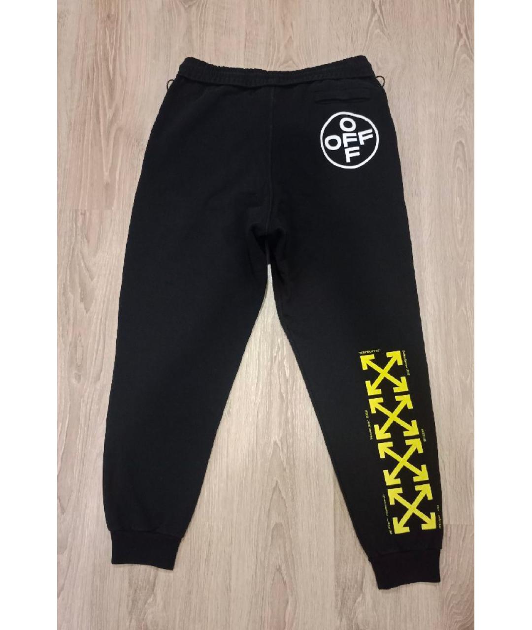 OFF-WHITE Черные хлопковые повседневные брюки, фото 2