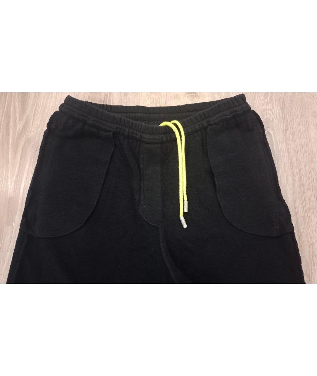 OFF-WHITE Черные хлопковые повседневные брюки, фото 3