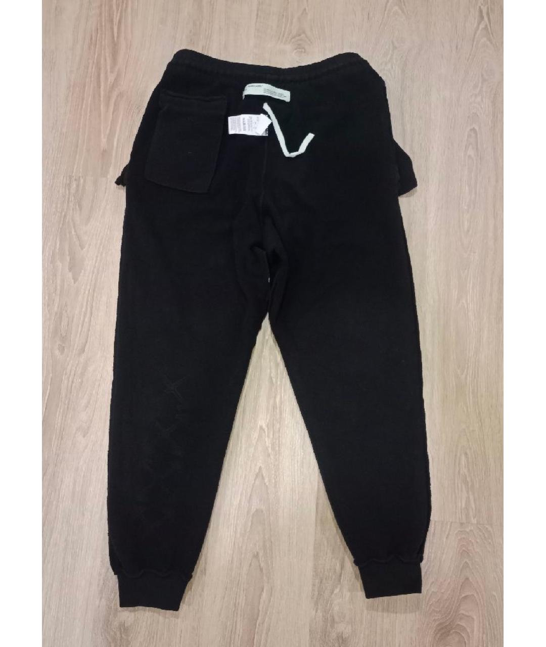 OFF-WHITE Черные хлопковые повседневные брюки, фото 9