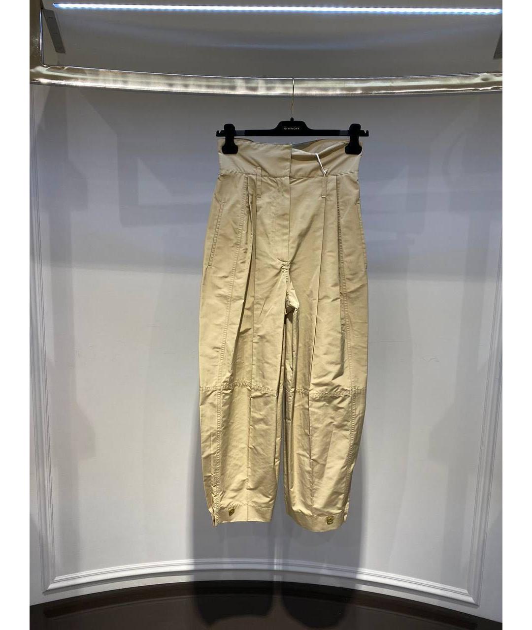 GIVENCHY Бежевые хлопковые прямые брюки, фото 3