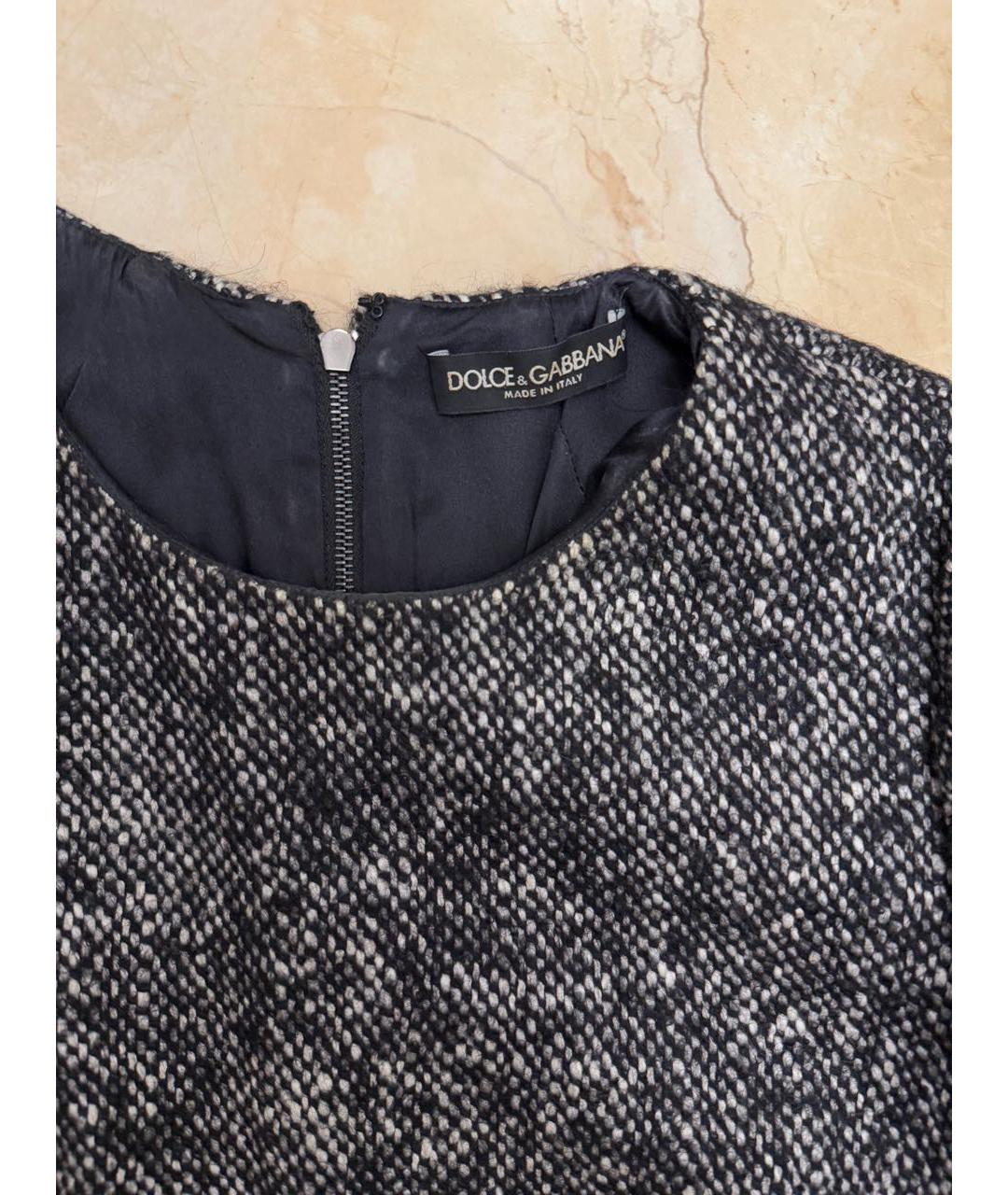 DOLCE&GABBANA Серое шерстяное платье, фото 3