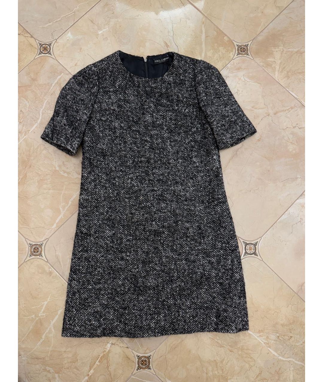 DOLCE&GABBANA Серое шерстяное платье, фото 4
