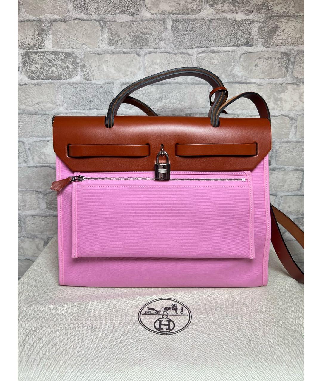 HERMES Розовая кожаная сумка через плечо, фото 3