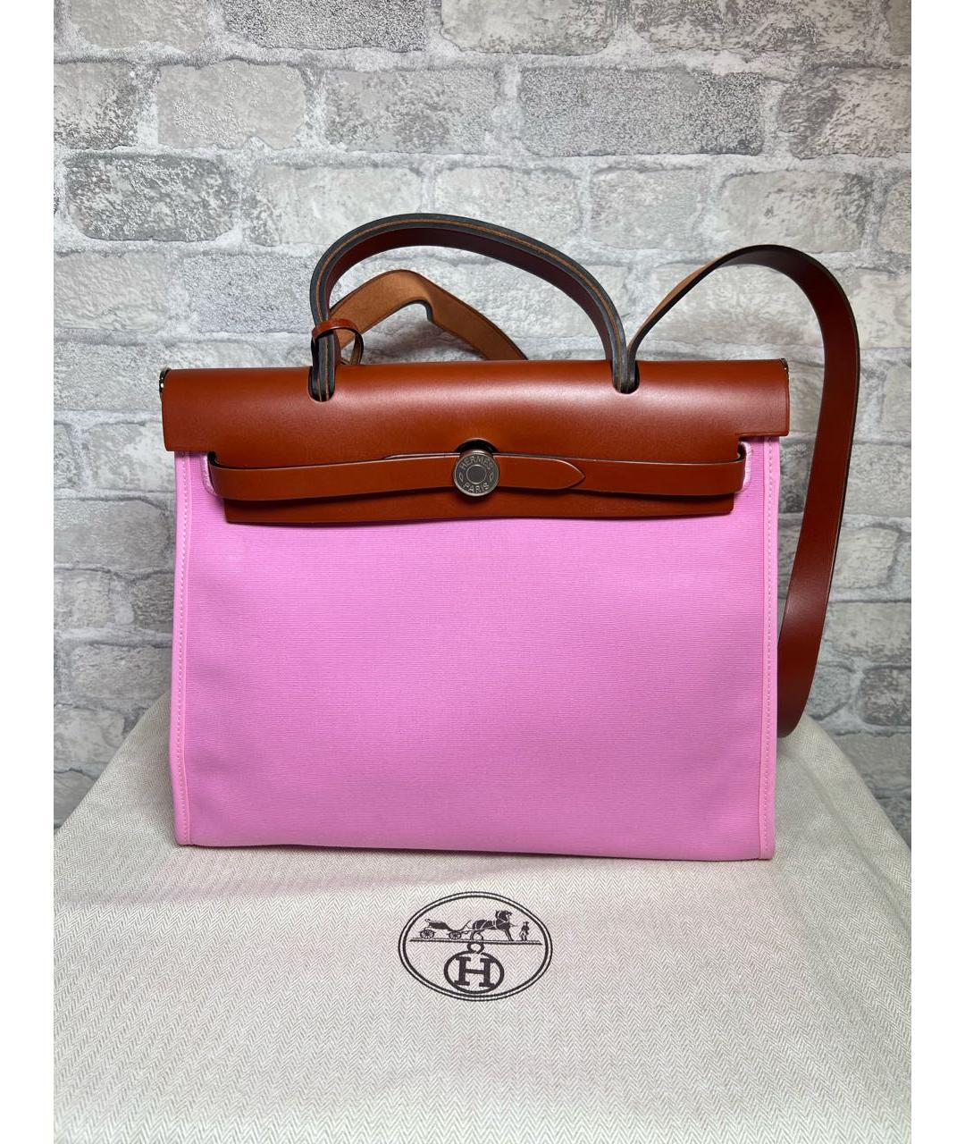 HERMES Розовая кожаная сумка через плечо, фото 9