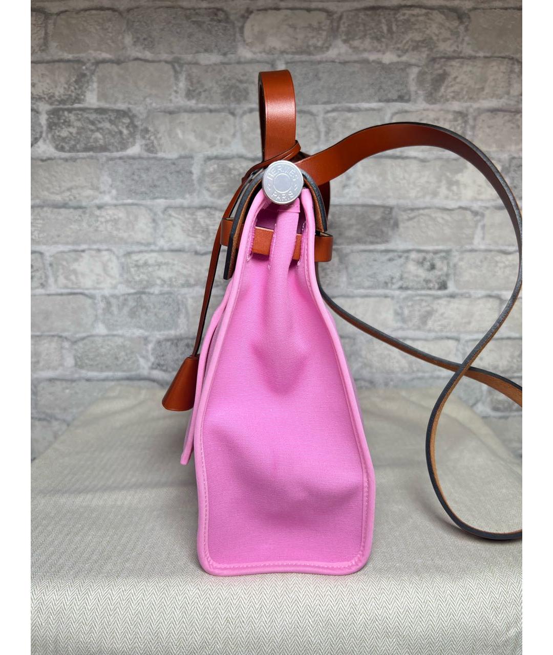HERMES Розовая кожаная сумка через плечо, фото 5