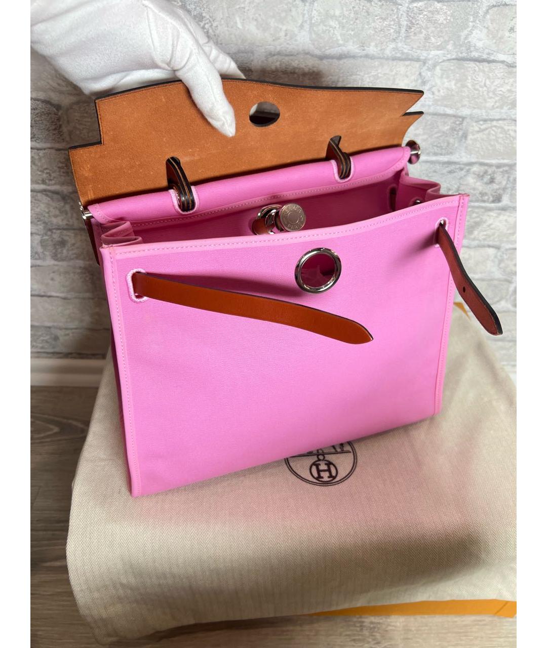 HERMES Розовая кожаная сумка через плечо, фото 7