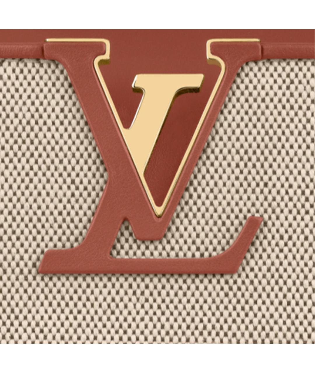 LOUIS VUITTON Бежевая кожаная сумка через плечо, фото 5