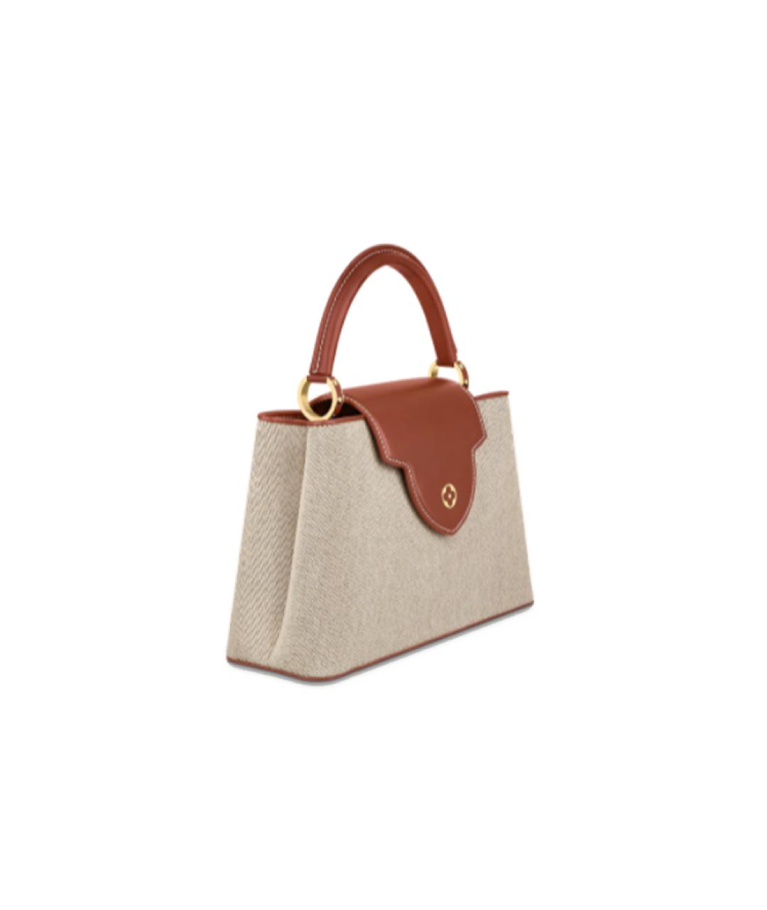 LOUIS VUITTON Бежевая кожаная сумка через плечо, фото 2