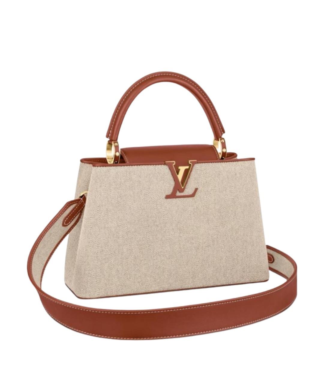 LOUIS VUITTON Бежевая кожаная сумка через плечо, фото 1