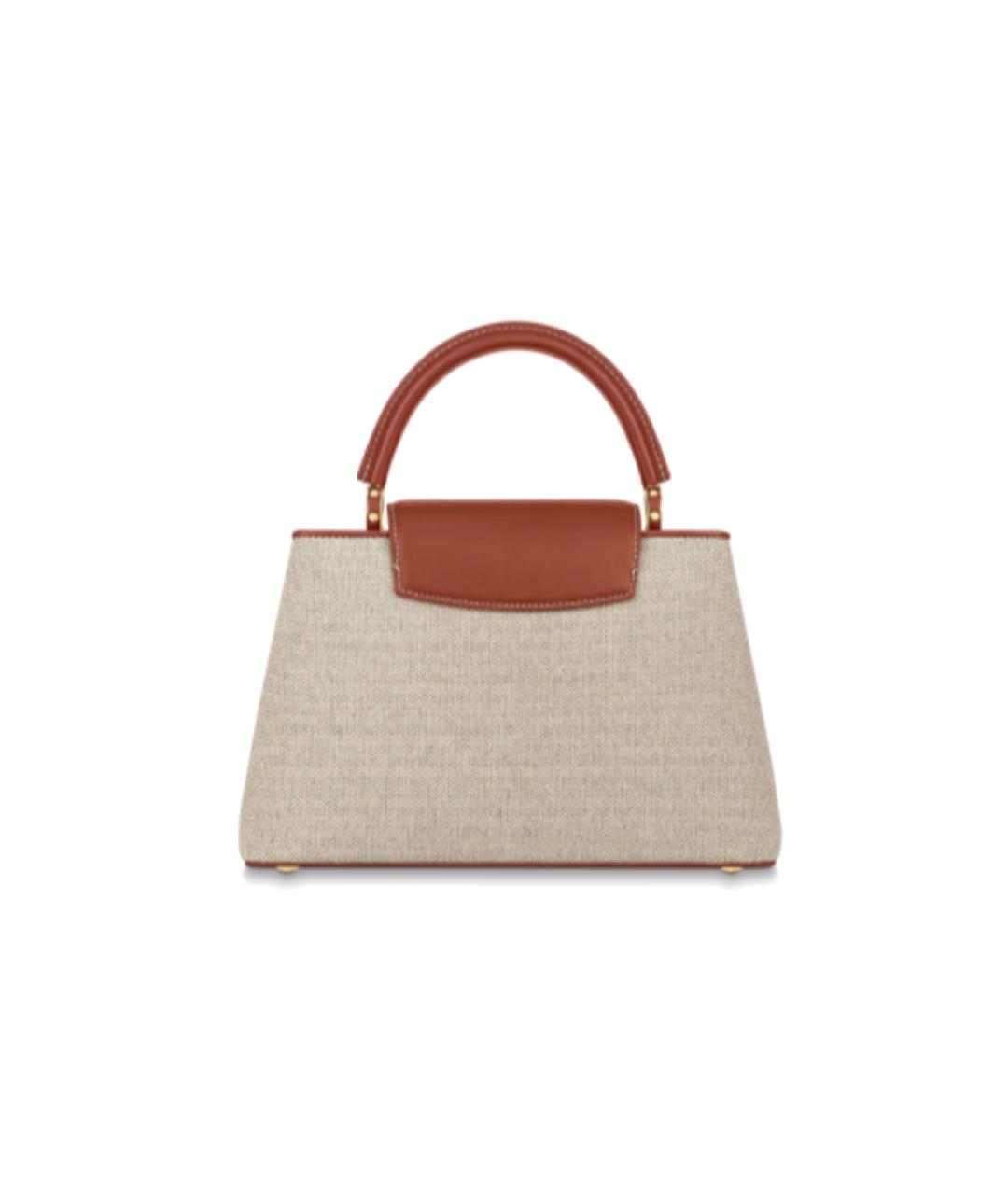 LOUIS VUITTON Бежевая кожаная сумка через плечо, фото 3