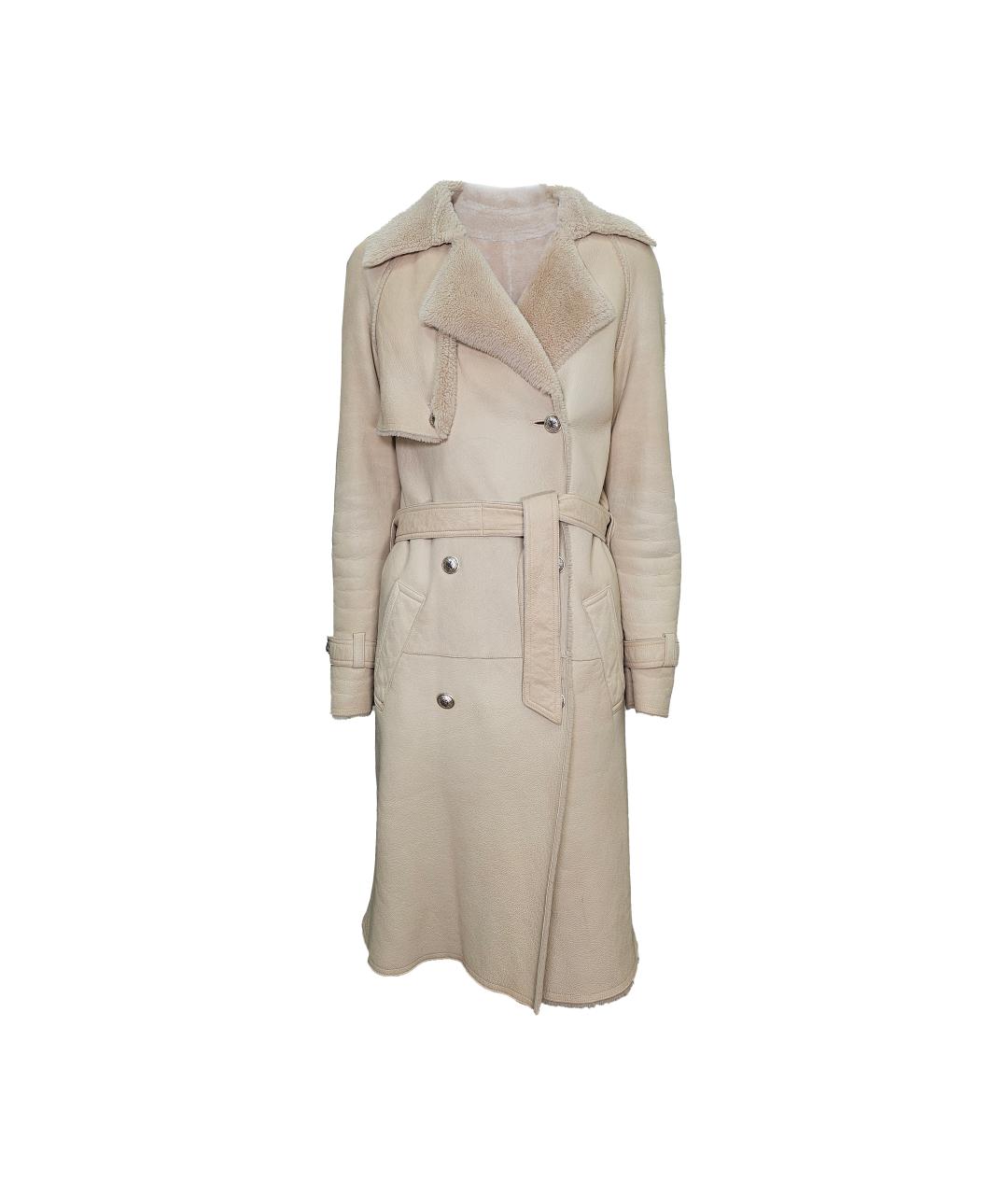 CHANEL Бежевая кожаная дубленка, фото 1