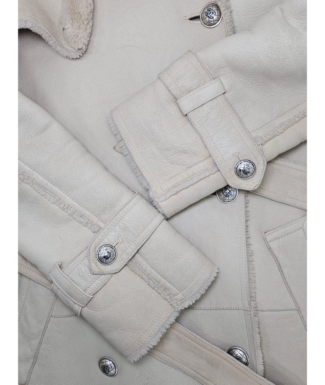 CHANEL Бежевая кожаная дубленка, фото 6