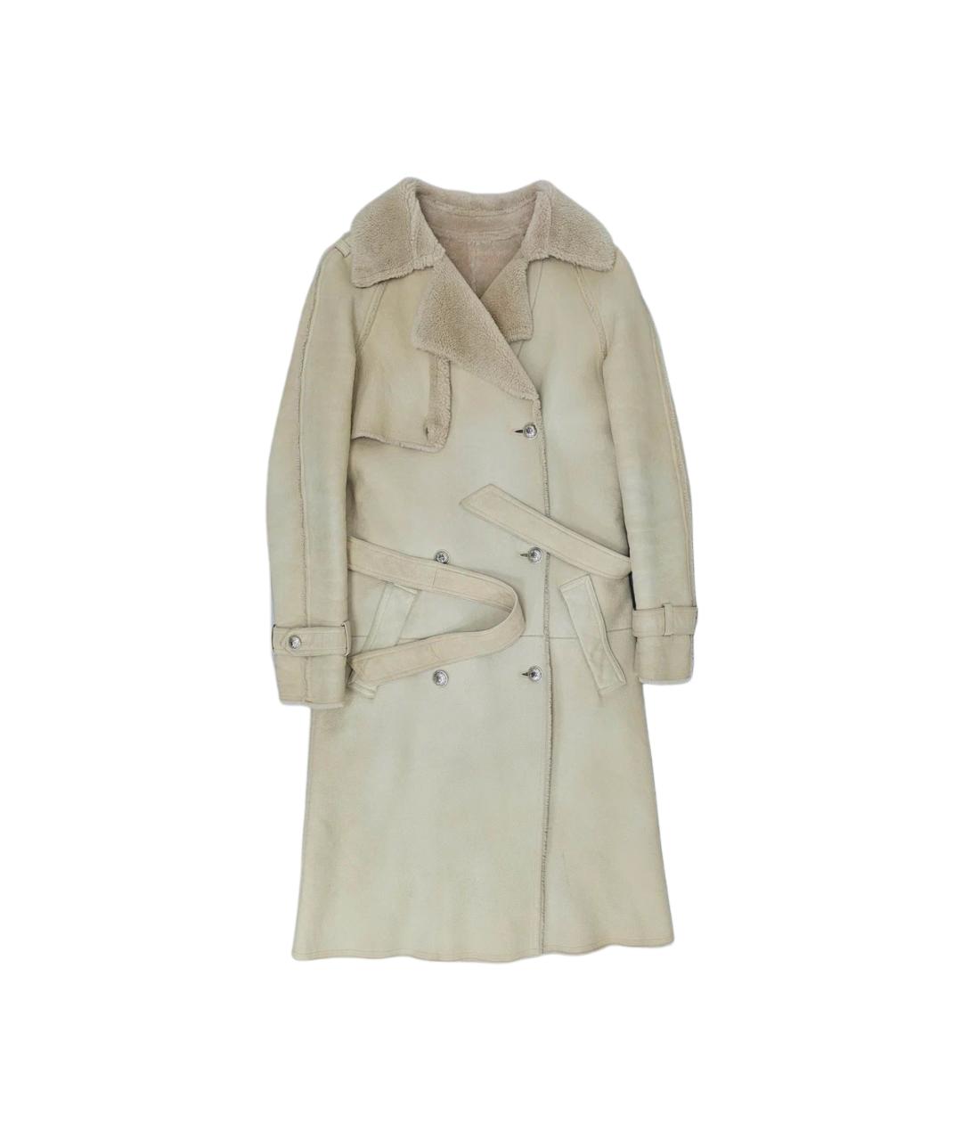 CHANEL Бежевая кожаная дубленка, фото 3