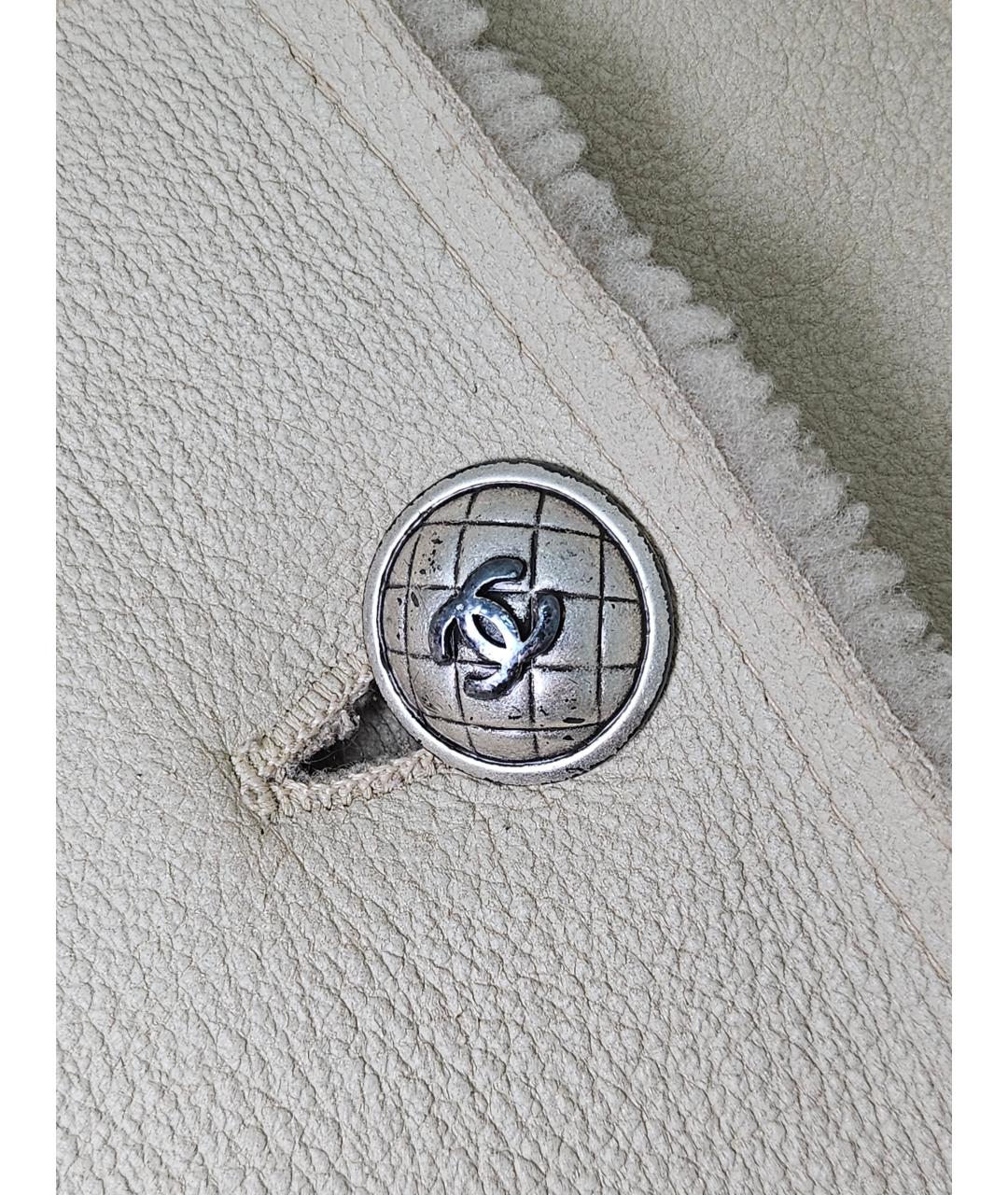 CHANEL Бежевая кожаная дубленка, фото 7