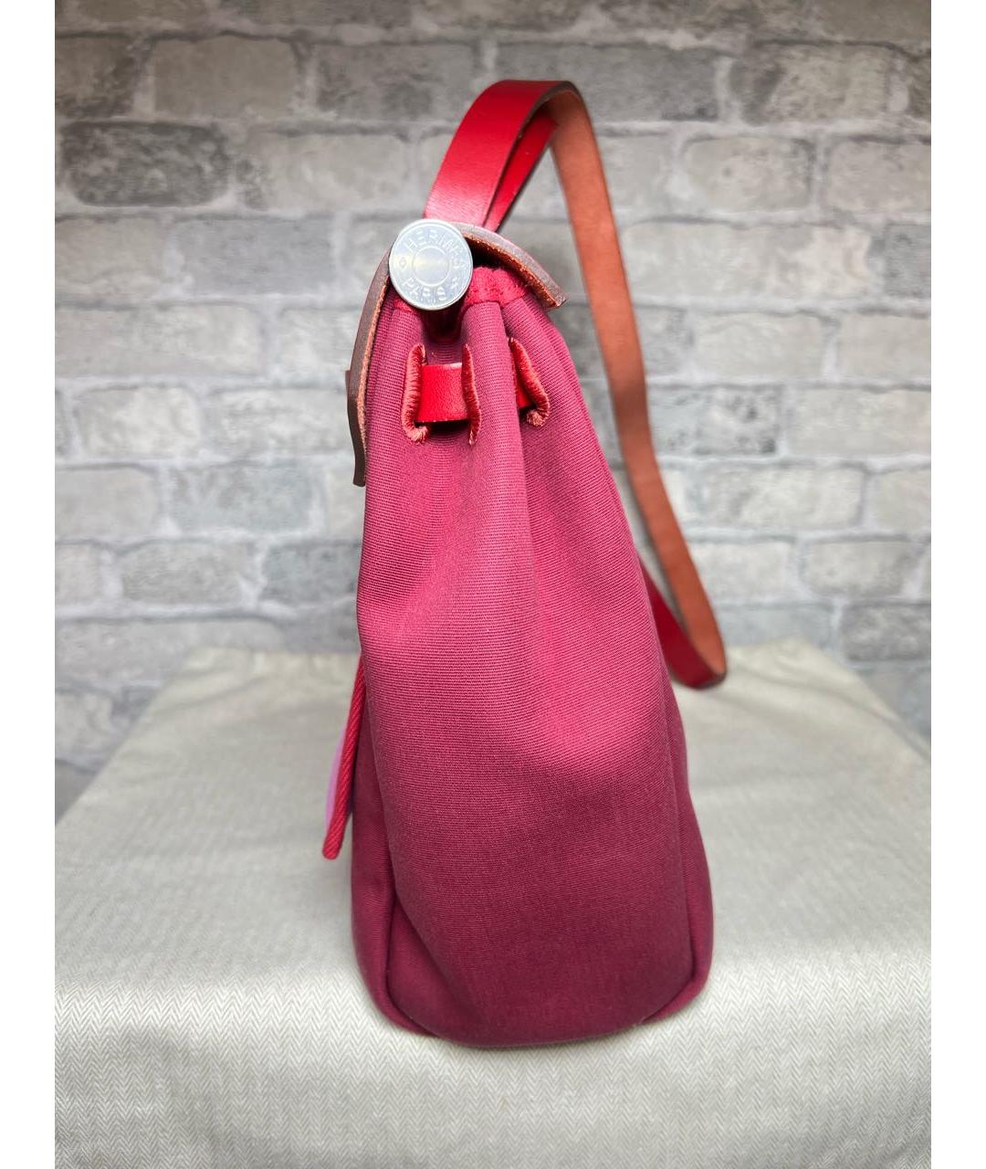 HERMES Розовая кожаная сумка с короткими ручками, фото 5