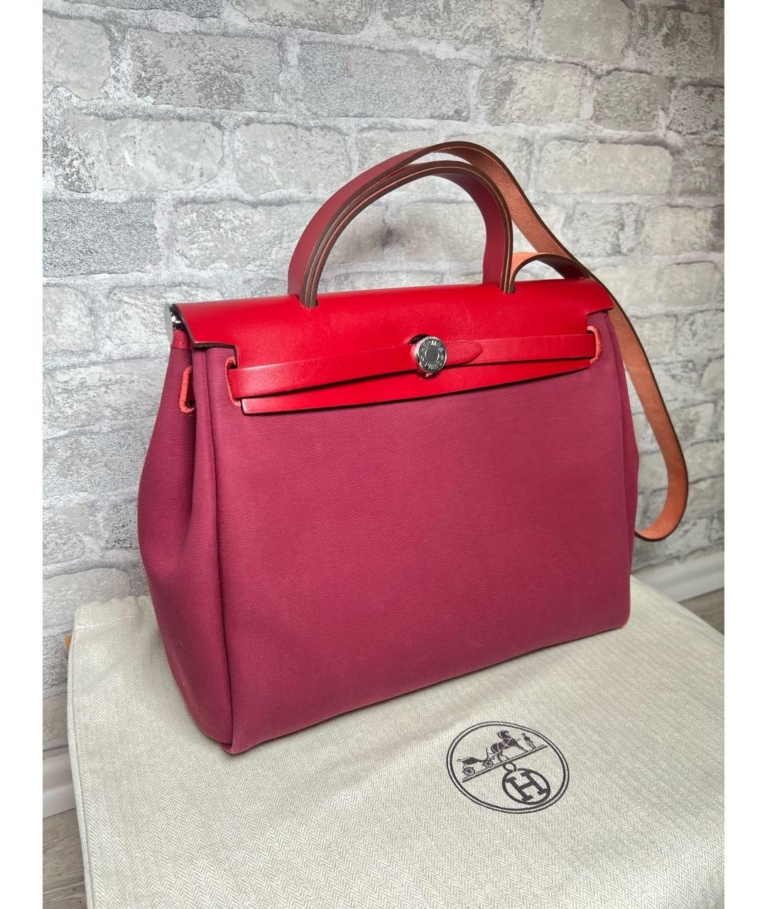 HERMES Розовая кожаная сумка с короткими ручками, фото 2