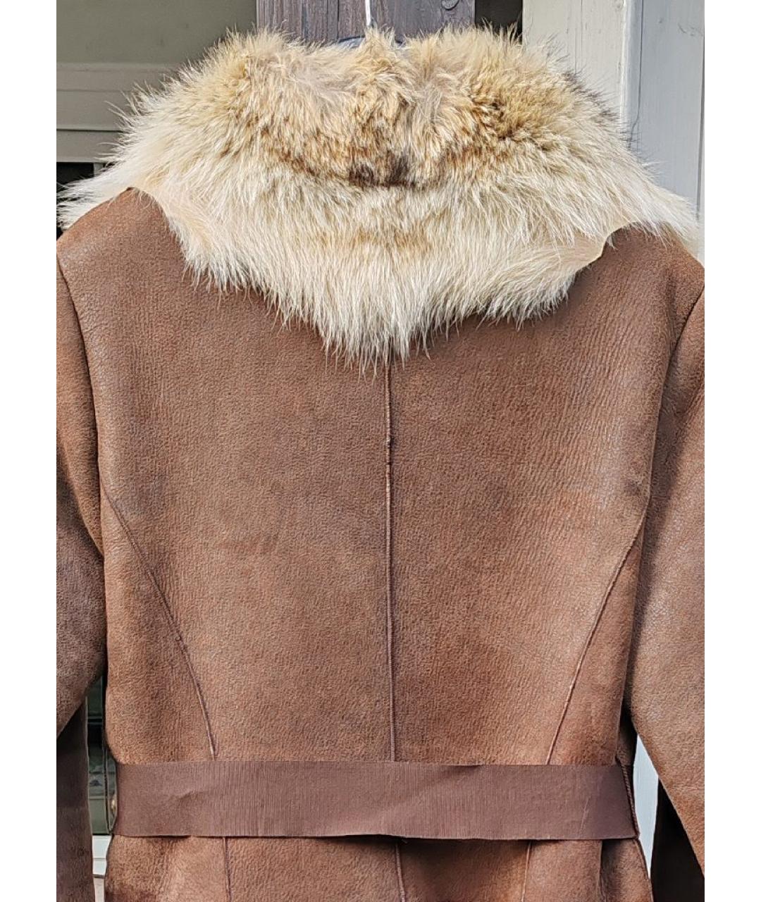 P.A.R.O.S.H. Коричневая замшевая дубленка, фото 9