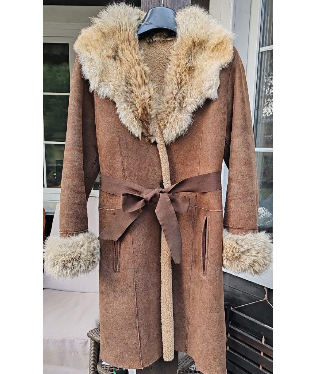 P.A.R.O.S.H. Коричневая замшевая дубленка, фото 10