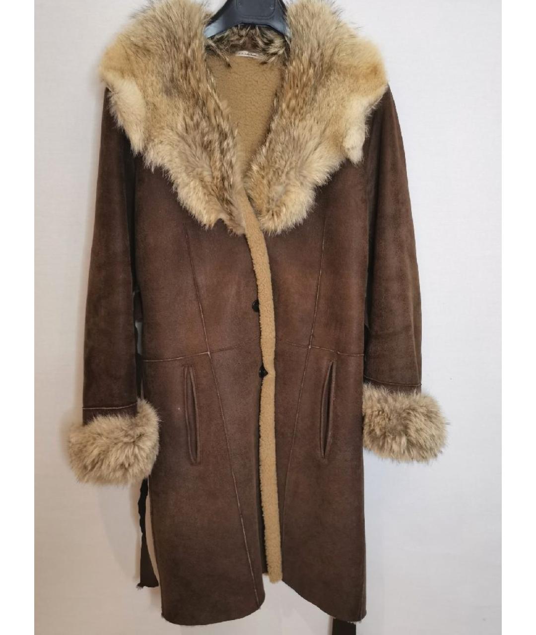 P.A.R.O.S.H. Коричневая замшевая дубленка, фото 4