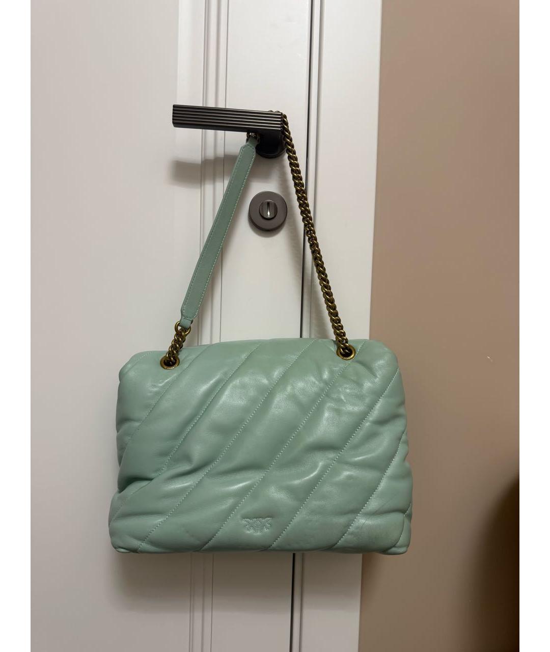 PINKO Голубая кожаная сумка через плечо, фото 2