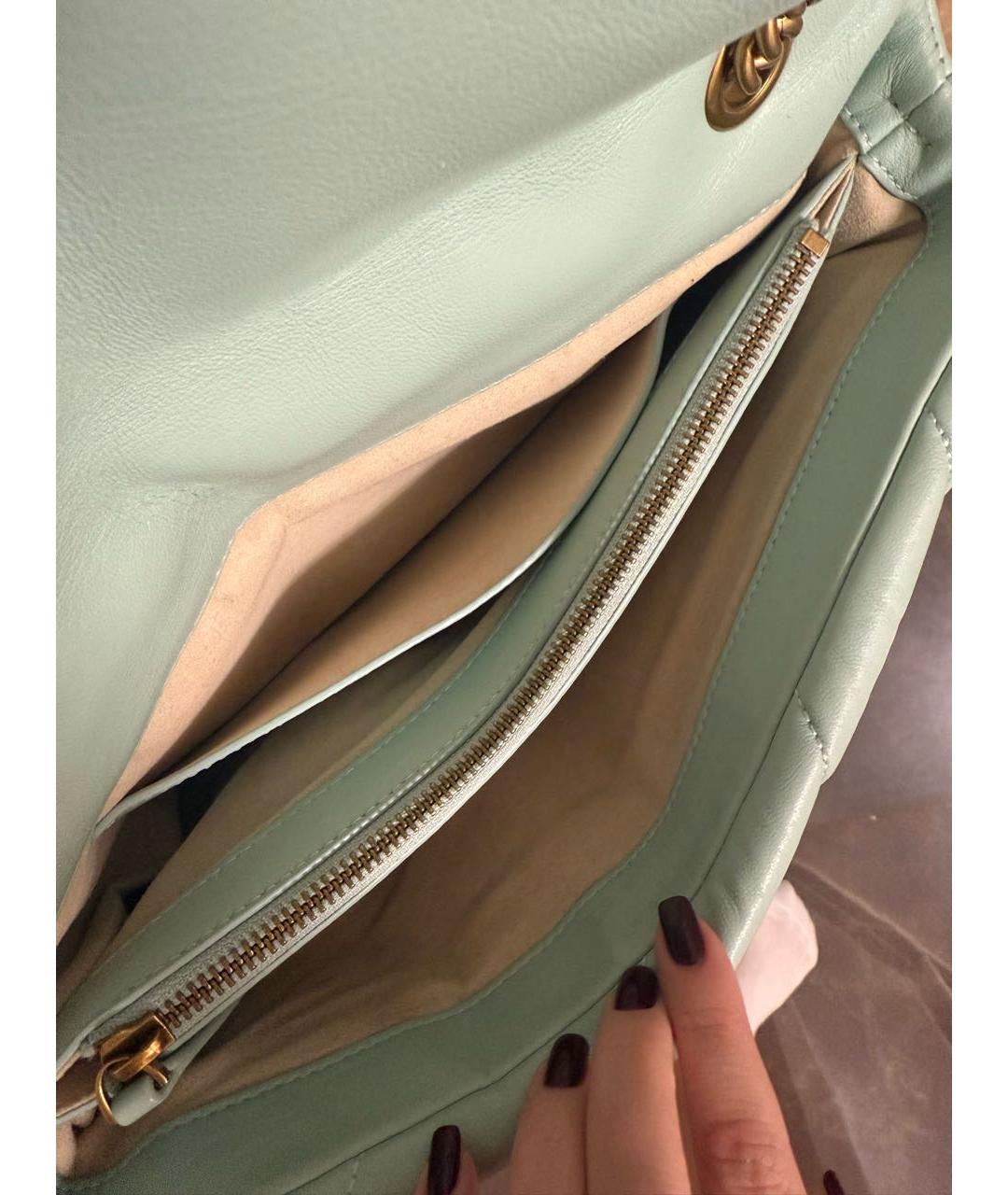 PINKO Голубая кожаная сумка через плечо, фото 3