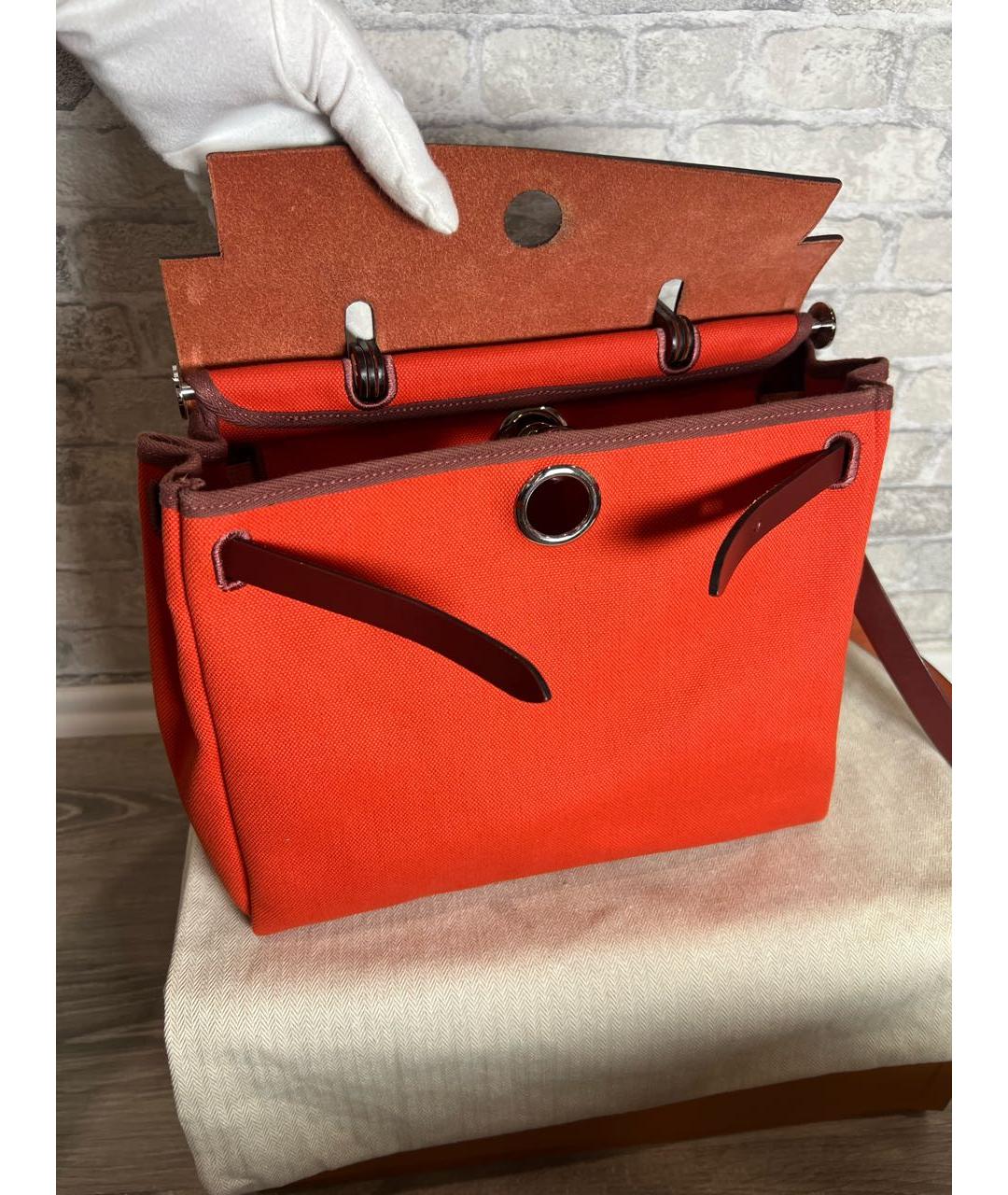 HERMES Красная сумка с короткими ручками, фото 7