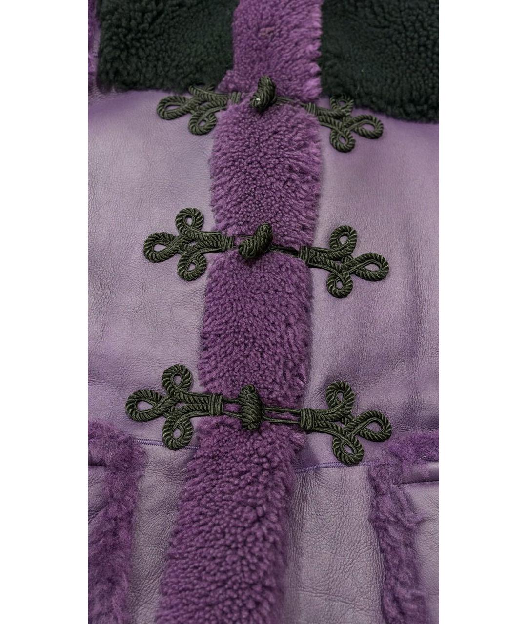 PHILOSOPHY DI LORENZO SERAFINI Фиолетовая кожаная дубленка, фото 5