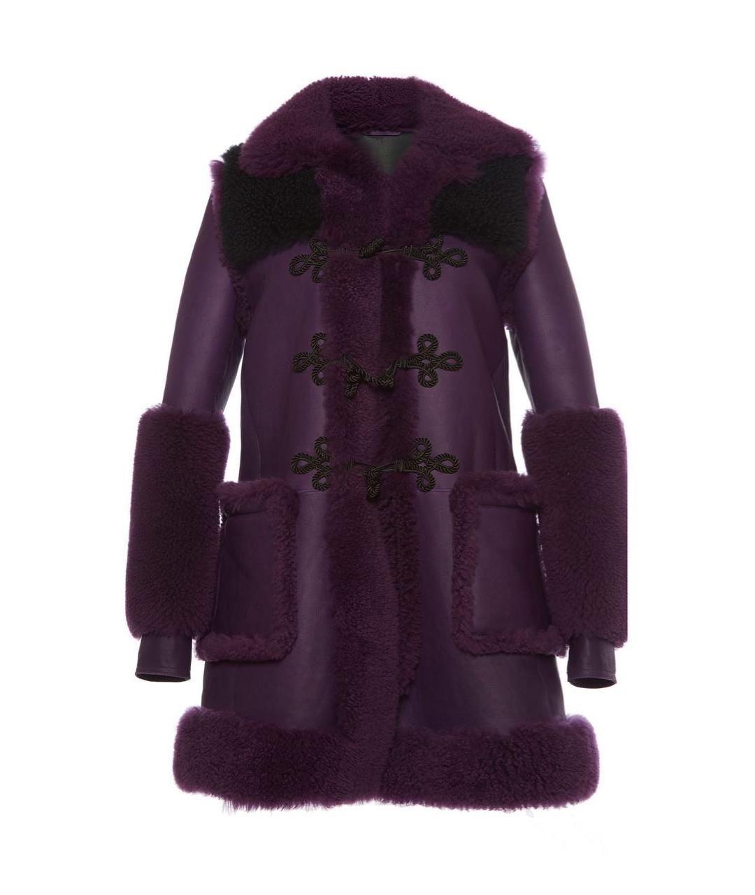 PHILOSOPHY DI LORENZO SERAFINI Фиолетовая кожаная дубленка, фото 1