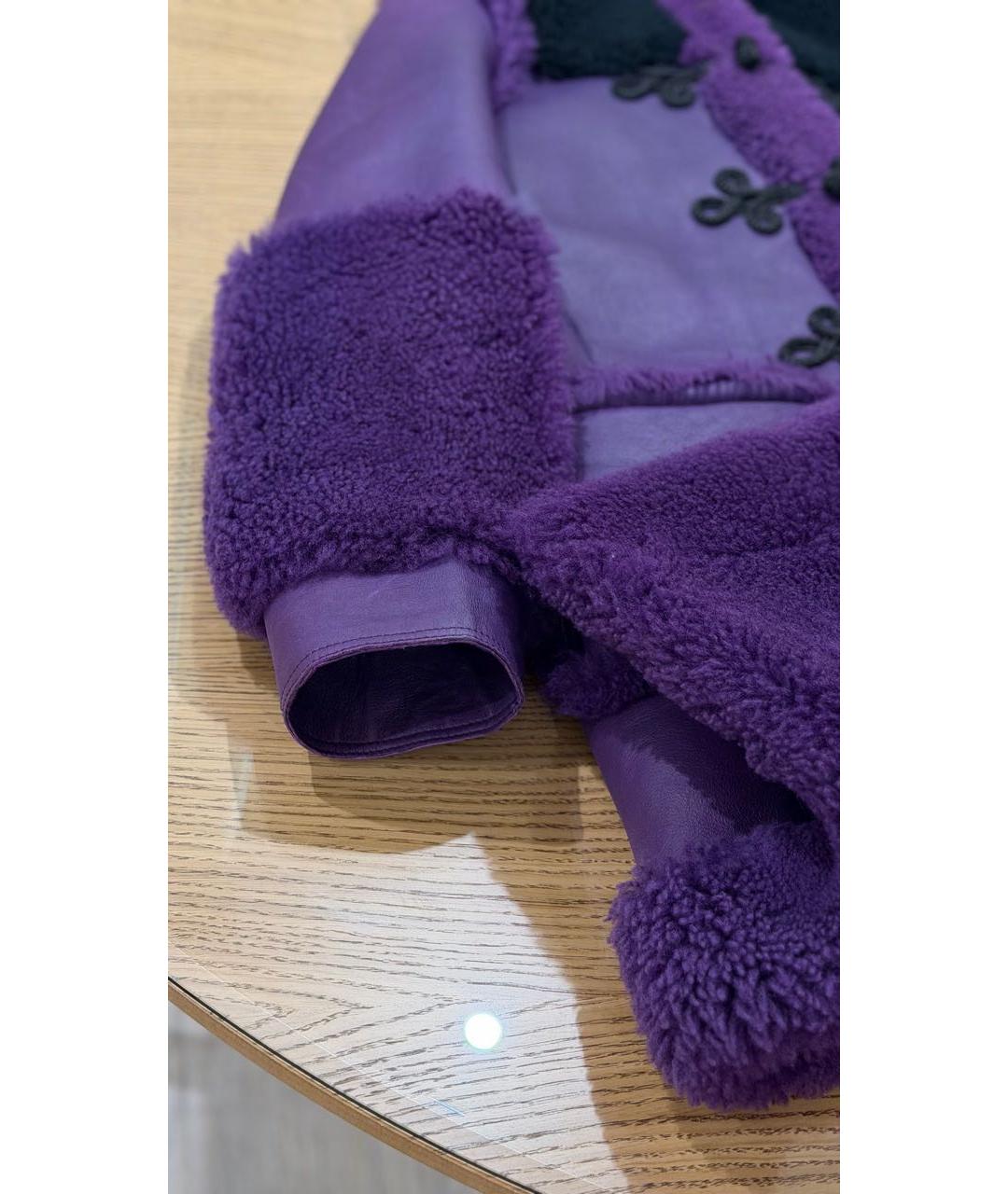 PHILOSOPHY DI LORENZO SERAFINI Фиолетовая кожаная дубленка, фото 6